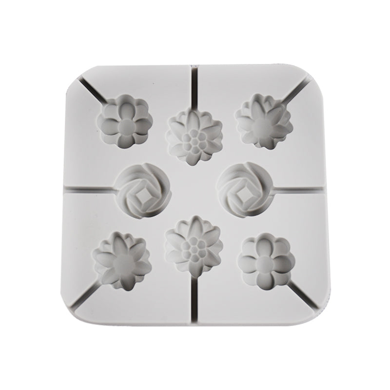 Flowers Silicone Lollipop Mold 8 Cavity
