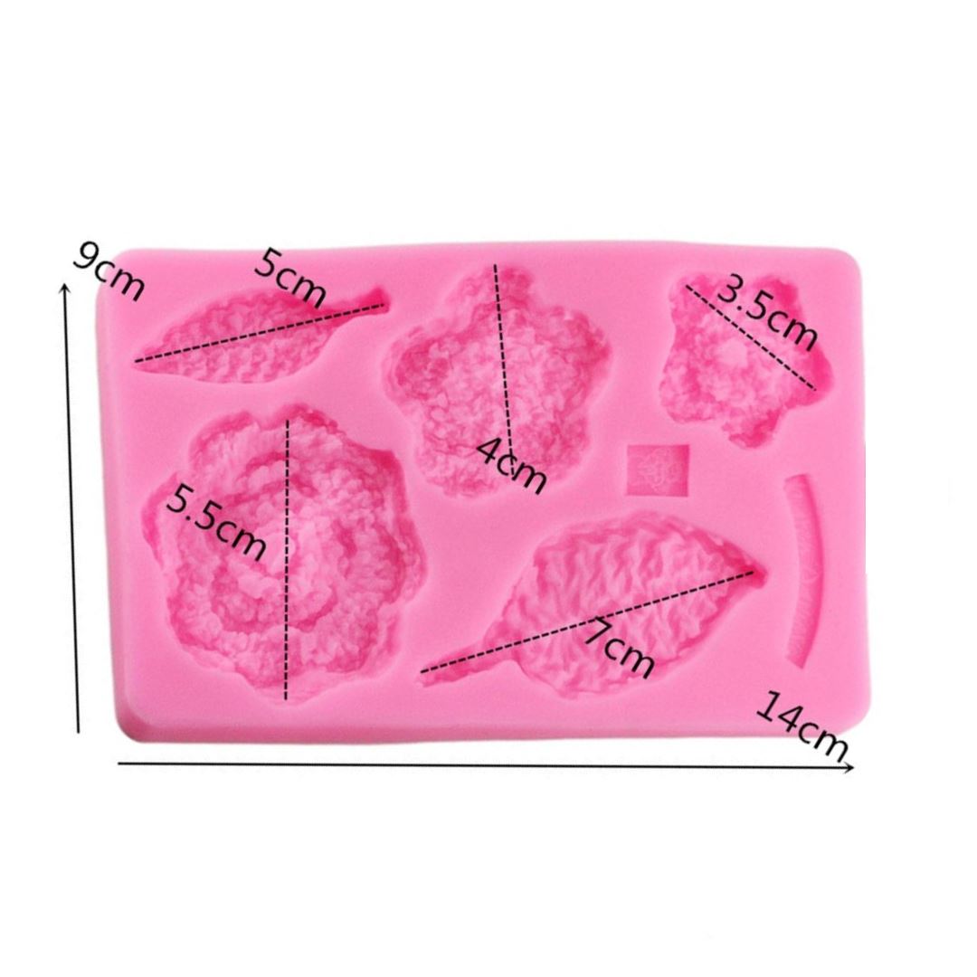 Flowers With Leaves Silicone Fondant & Chocolate Mold