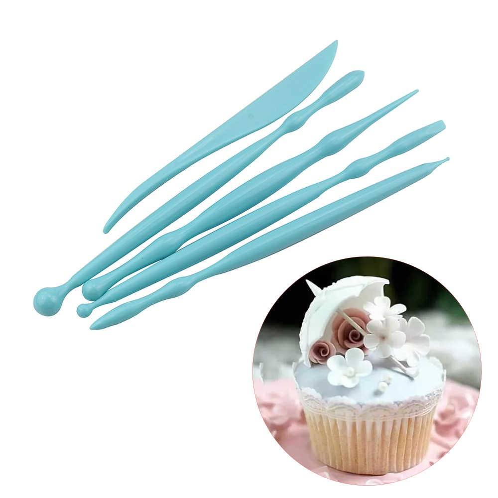 Fondant Flower Modeling Tools 5Pcs Set Plastic