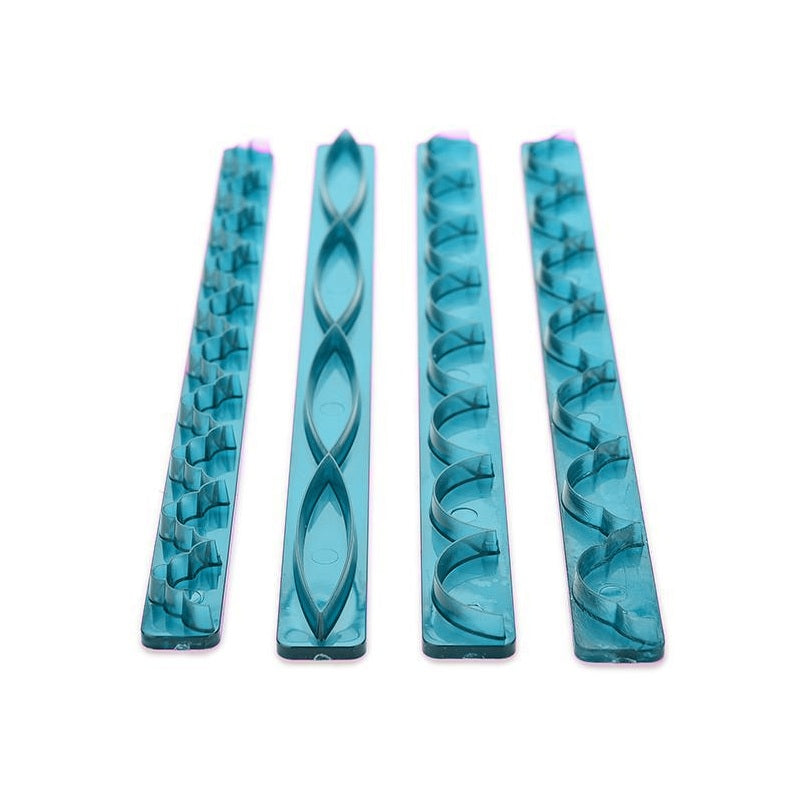 Fondant Frill Ribbon Cutter 4Pcs Set Plastic
