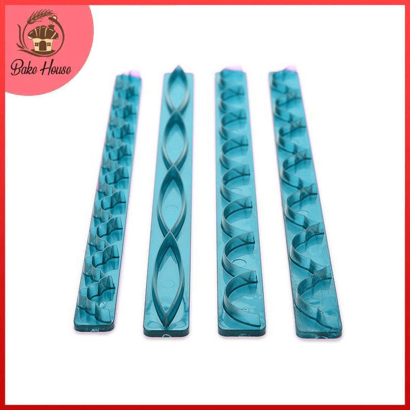 Fondant Frill Ribbon Cutter 4Pcs Set Plastic