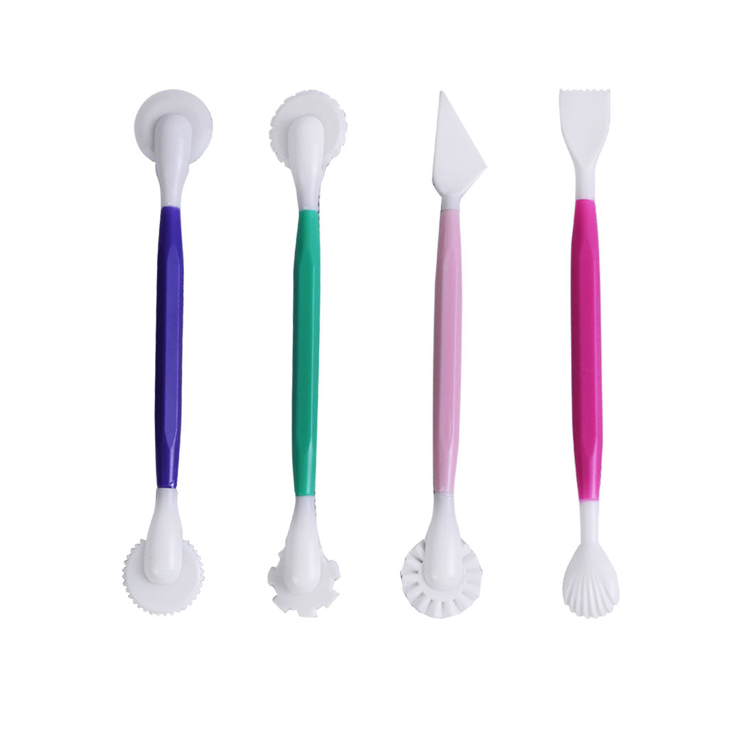 Fondant Modeling, Cutting & Embossing Double Sided Tools 4pcs Set