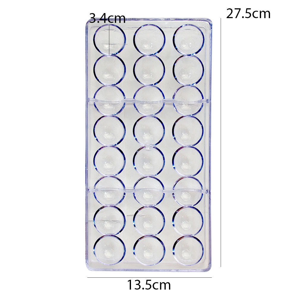 Football Acrylic Chocolate & Candy Mold 24 Cavity