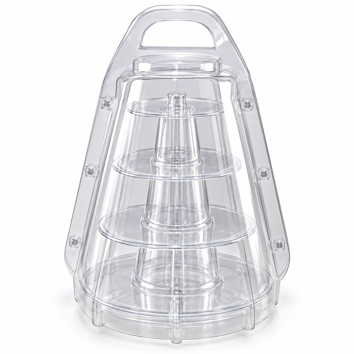 4-Tier Clear Cupcake Display Stand With Carry Case