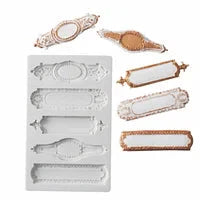 Frame Cake Border Silicone Fondant Mold 5 Cavity