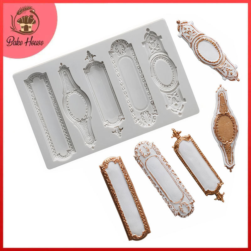 Frame Cake Border Silicone Fondant Mold 5 Cavity