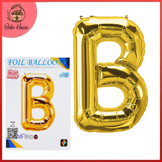 16 Inch Golden Alphabet B Letter Foil Balloon for Party Decoration