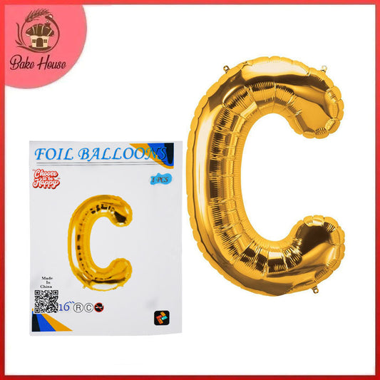 16 Inch Golden Alphabet C Letter Foil Balloon for Party Decoration