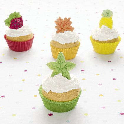 Fruit & Leaves Fondant Plunger Cutter 4Pcs Set Plastic