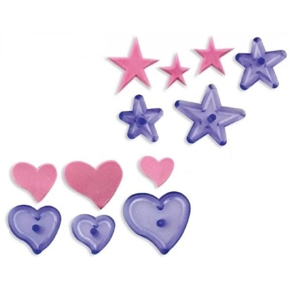 Funky Hearts & Star Cutter Set 6Pcs
