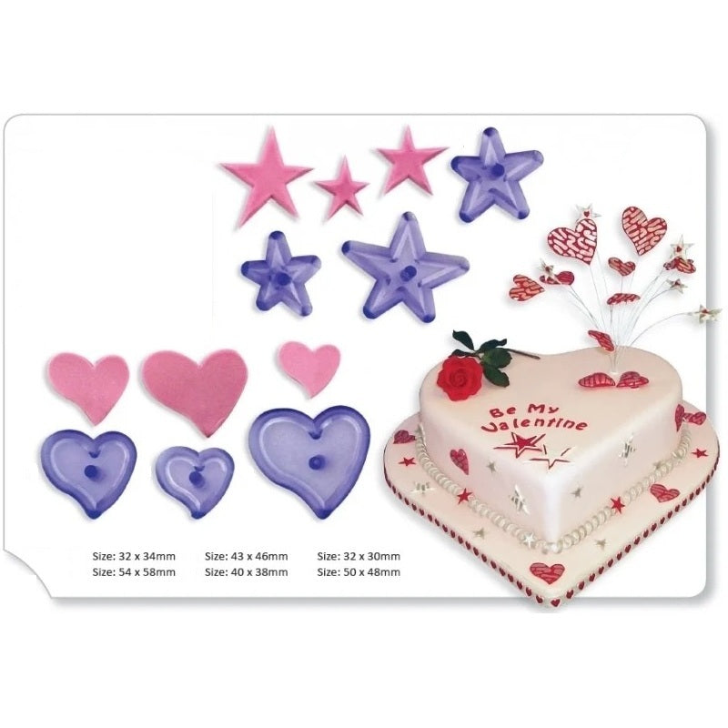 Funky Hearts & Star Cutter Set 6Pcs