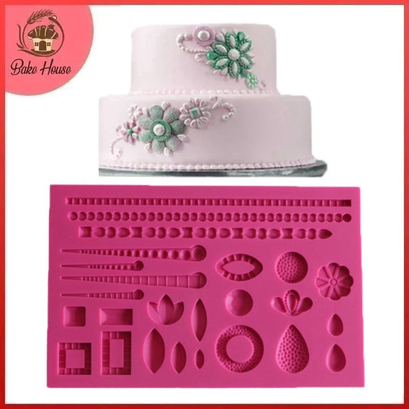 Gemstone Pearl Silicone Fondant Mold Sheet