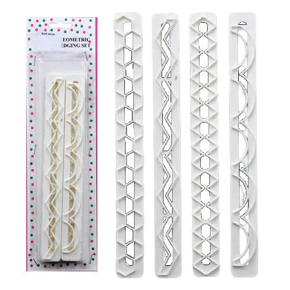 Geometric Fondant Cutter 4Pcs Set Plastic