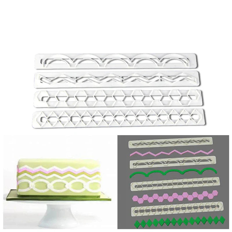 Geometric Fondant Cutter 4Pcs Set Plastic