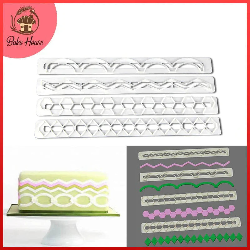 Geometric Fondant Cutter 4Pcs Set Plastic