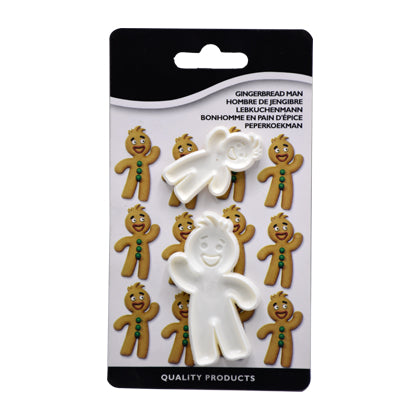 Gingerbread Man Fondant & Cookie Cutter 2Pcs Set Plastic