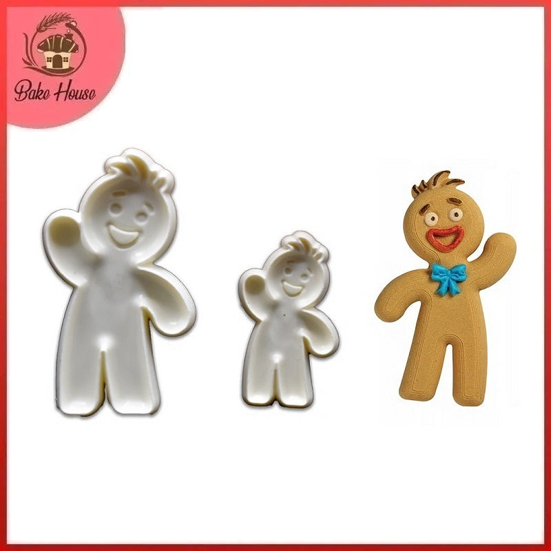 Gingerbread Man Fondant & Cookie Cutter 2Pcs Set Plastic