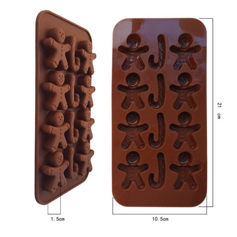 Gingerbread Man Silicone Chocolate Mold 12 Cavity