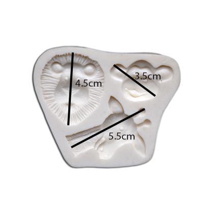 Giraffe Monkey & Lion Silicone Fondant Mold