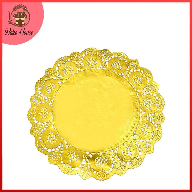 Golden Round Shape Doilies Paper 24Pcs Pack 29CM