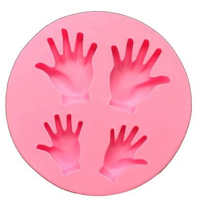 Hands Silicone Fondant & Chocolate Mold 4 Cavity