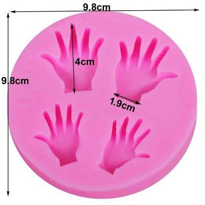 Hands Silicone Fondant & Chocolate Mold 4 Cavity