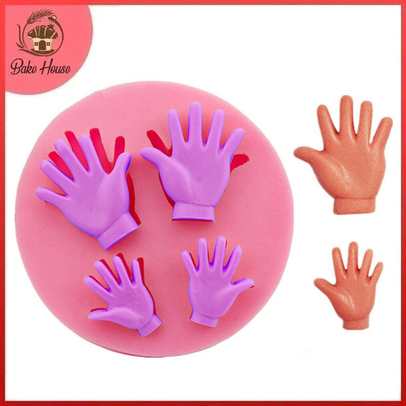 Hands Silicone Fondant & Chocolate Mold 4 Cavity