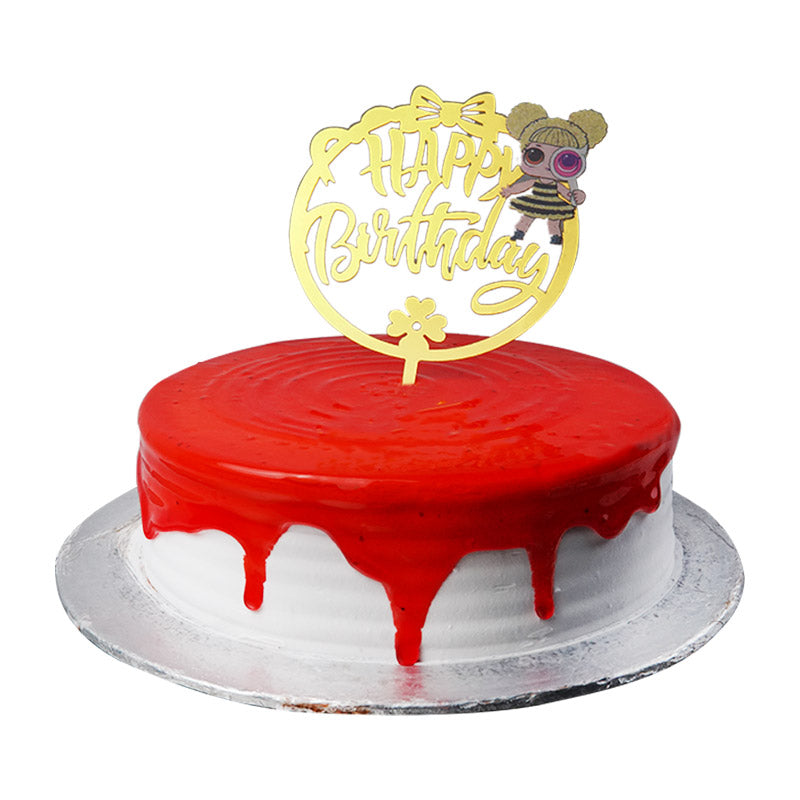 Happy Birthday Cake Topper Cartoon Design