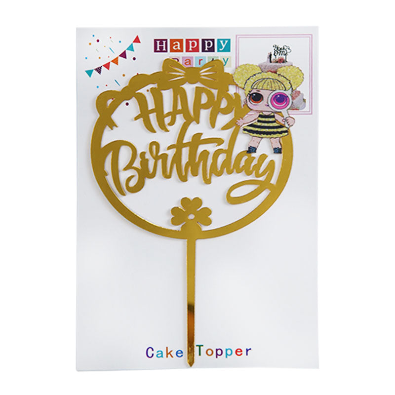 Happy Birthday Cake Topper Cartoon Design