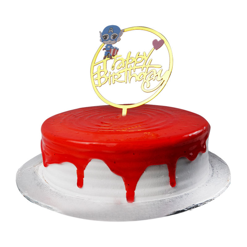 Happy Birthday Cake Topper Small Captain America Design
