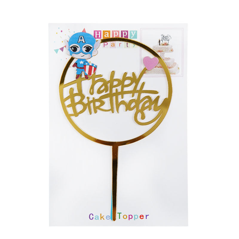 Happy Birthday Cake Topper Small Captain America Design