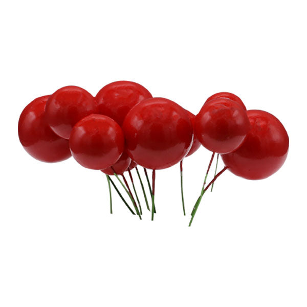 Artificial Red Faux Ball Topper 20Pcs Set