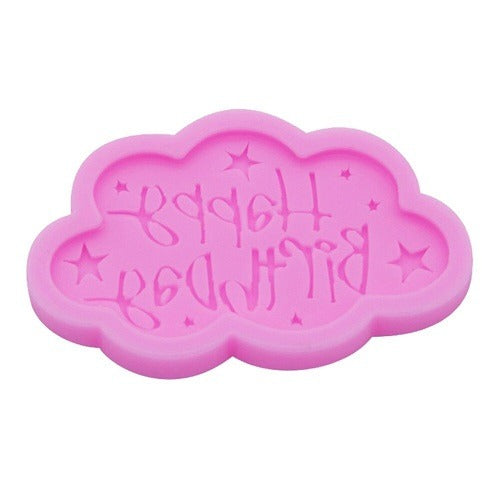 Happy Birthday Cloud Silicone Fondant Mold