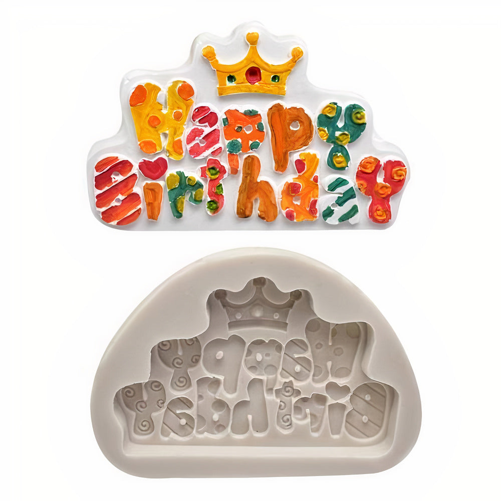 Happy Birthday Crown Silicone Fondant & Baking Mold