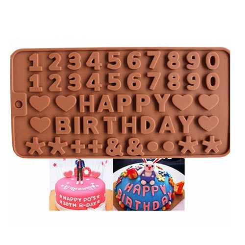 Happy Birthday & Numbers Silicone Chocolate Mold