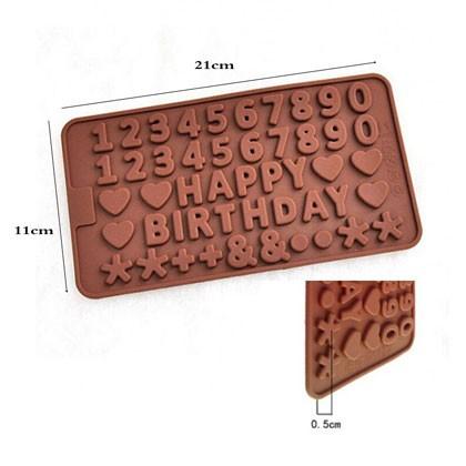 Happy Birthday & Numbers Silicone Chocolate Mold