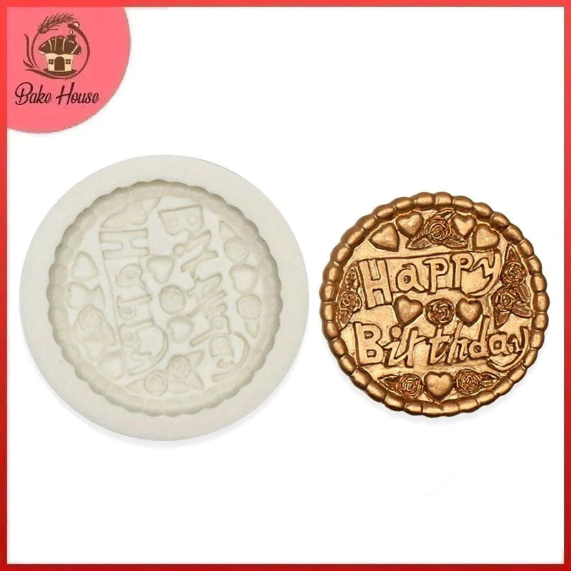 Happy Birthday Round Silicone Fondant Mold