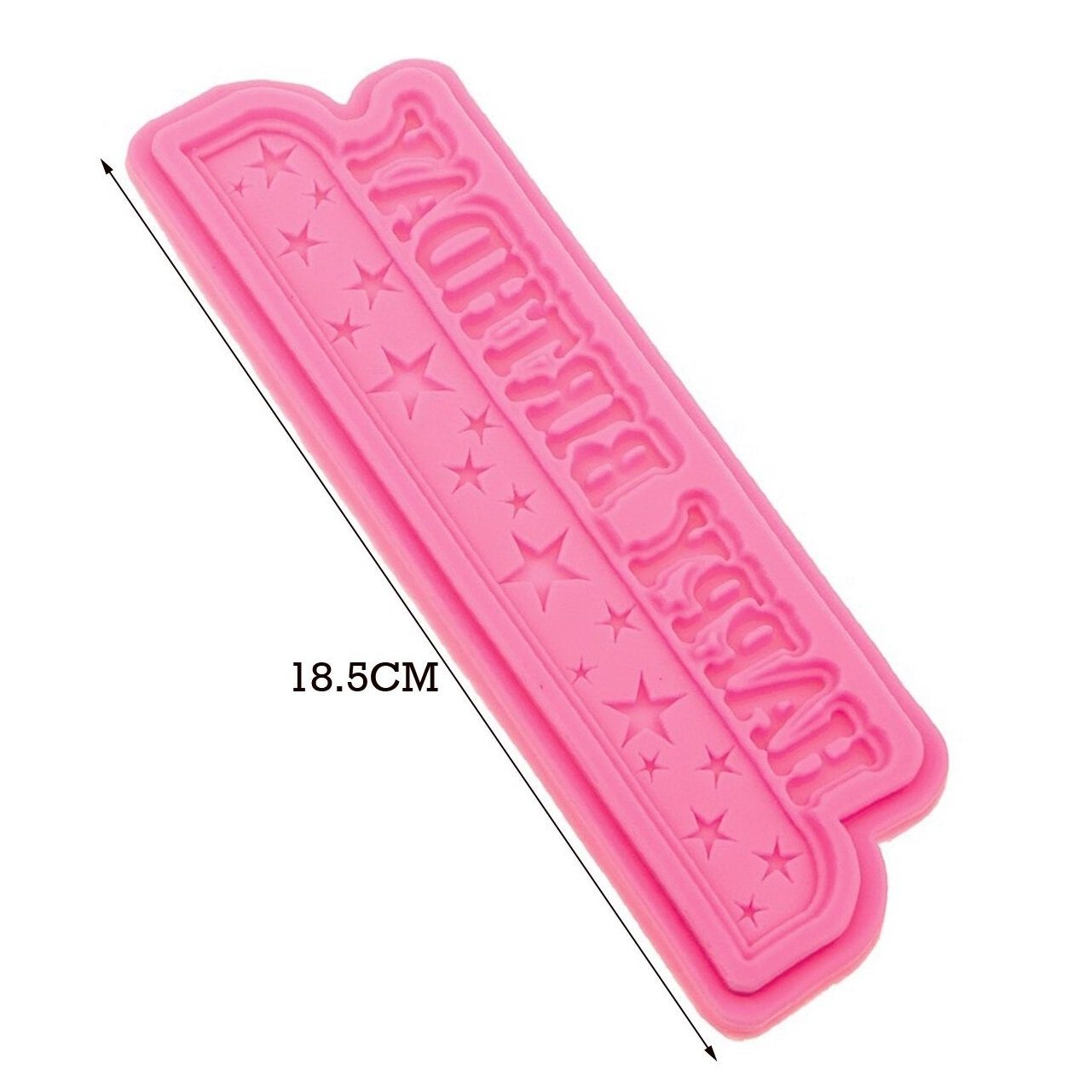 Happy Birthday With Stars Silicone Fondant Mold