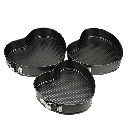 Heart Cake Mold Non Stick 3Pcs Set Removable Base
