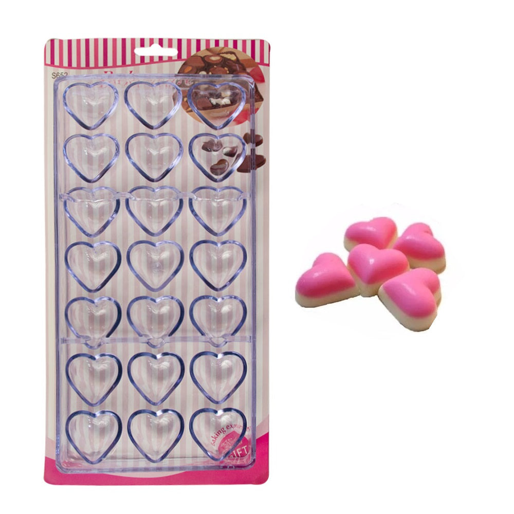 Heart Shape Acrylic Chocolate & Candy Mold 21 Cavity
