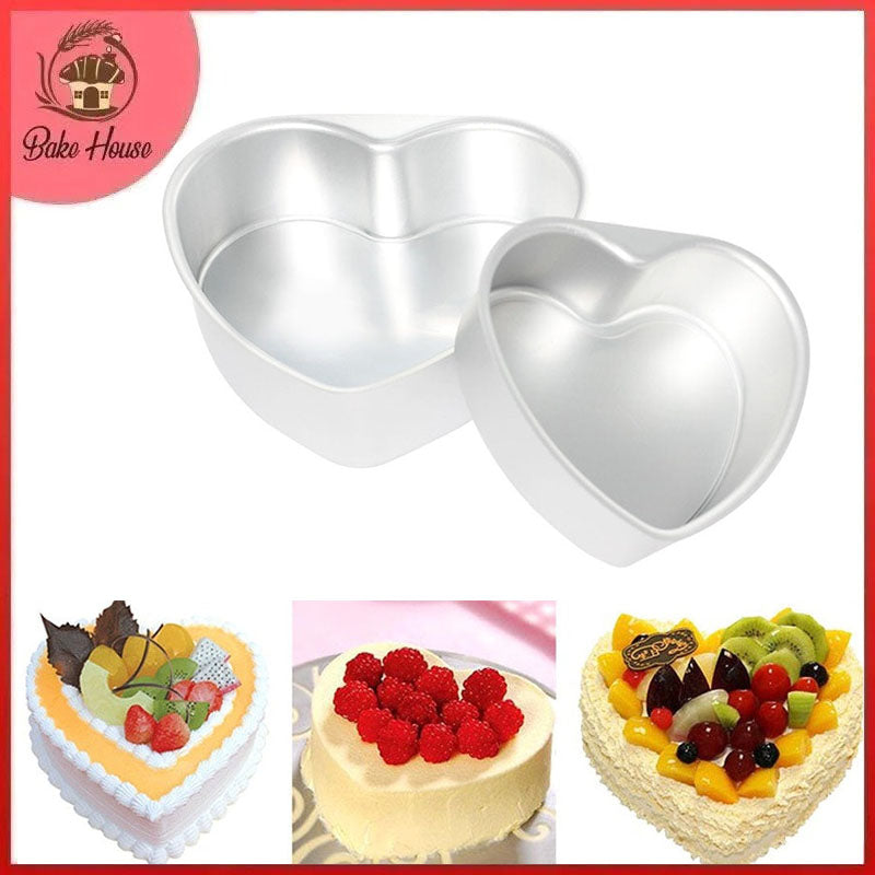 Heart Shape Aluminium Cake Pan Removable Base Small Size