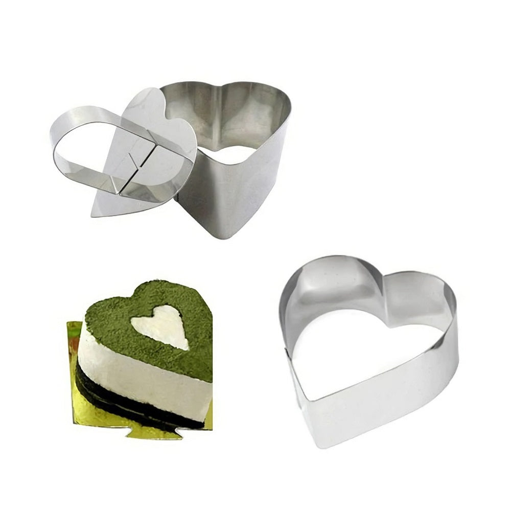 Heart Shape Mousse Mold Stainless Steel 3Pcs Set