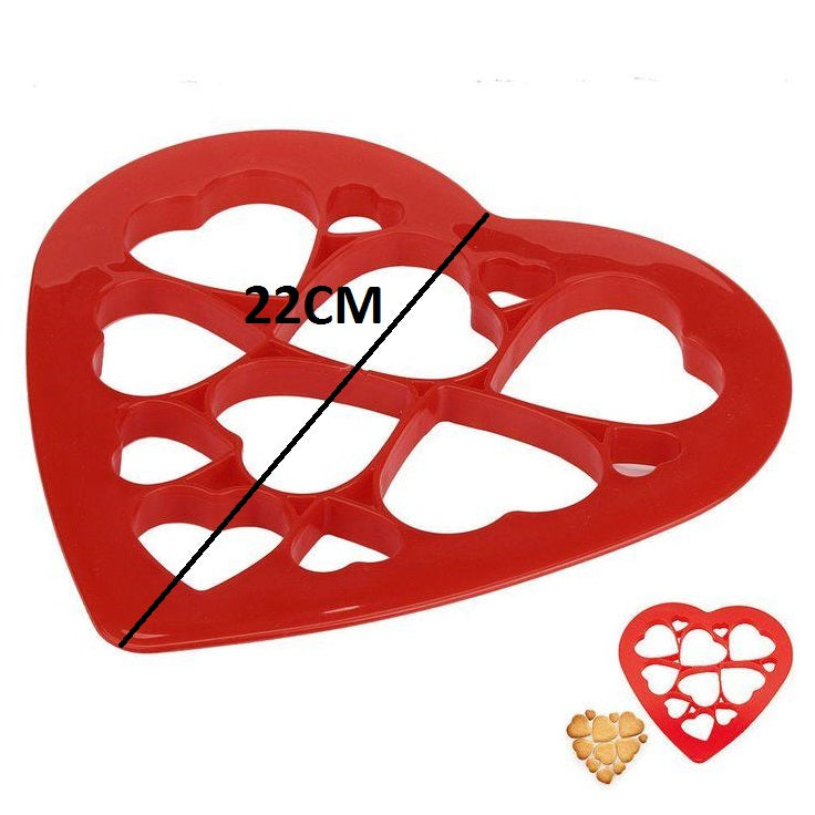 Heart Shape Multi Cookie Cutter Plastic