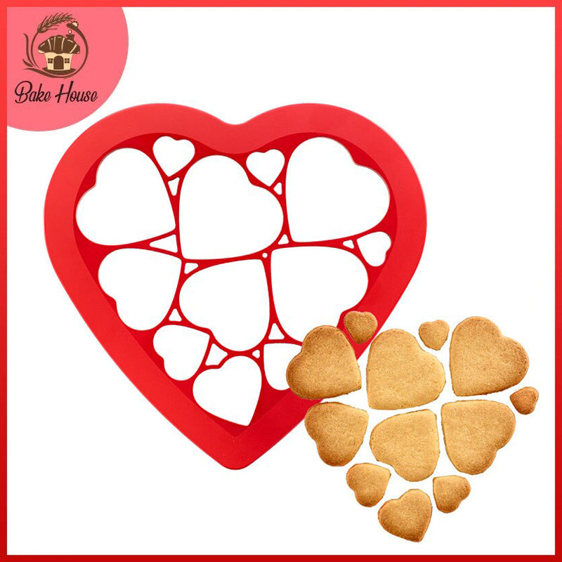 Heart Shape Multi Cookie Cutter Plastic