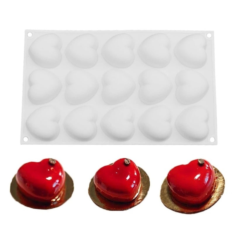 Heart Shape Silicone Dessert Mold 15 Cavity