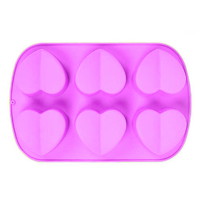 Heart Shape Silicone Soap & Baking Mold 6 Cavity