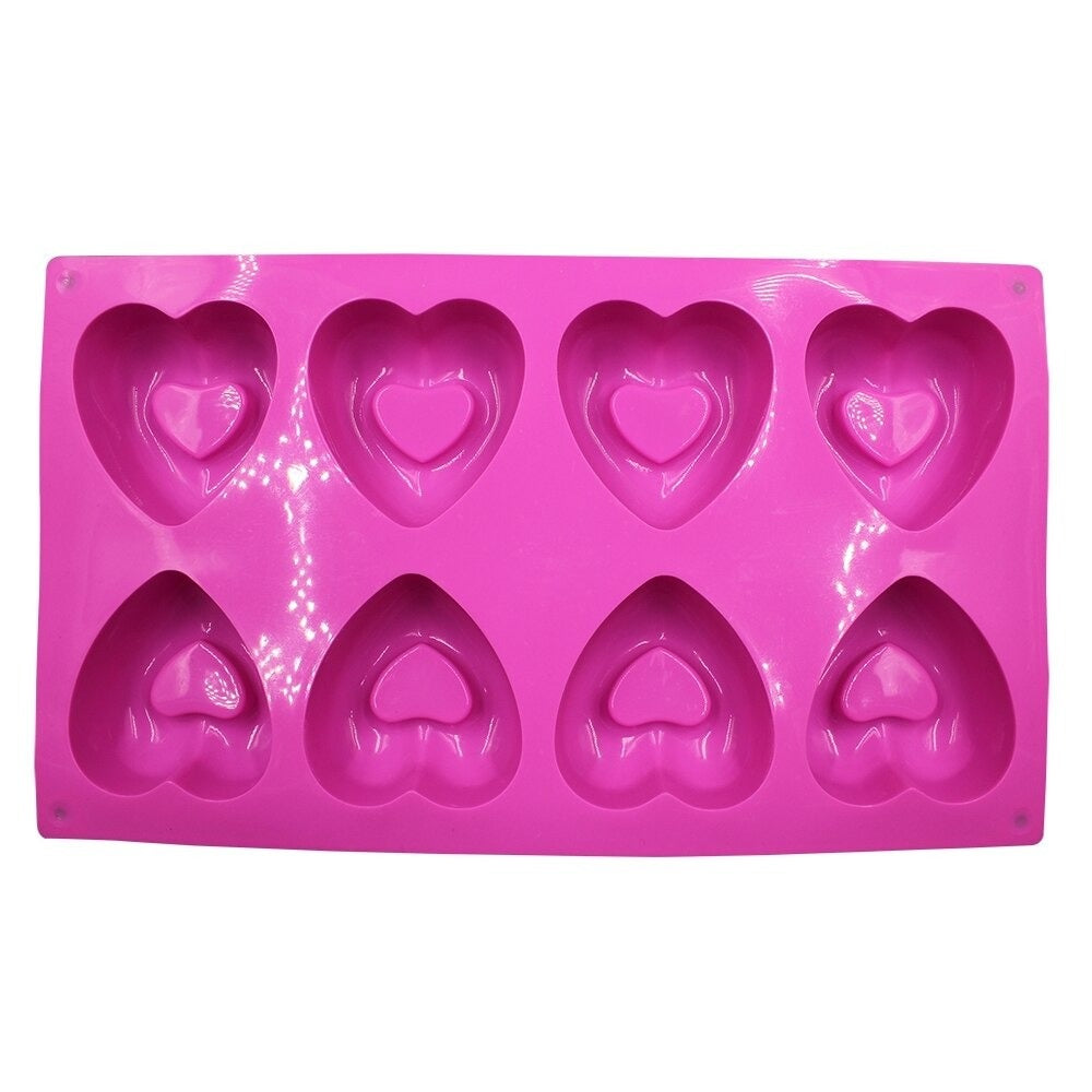 Heart Shape Silicone Soap & Baking Mold 8 Cavity