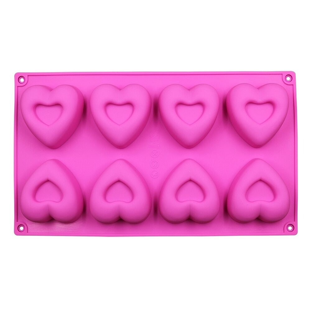 Heart Shape Silicone Soap & Baking Mold 8 Cavity
