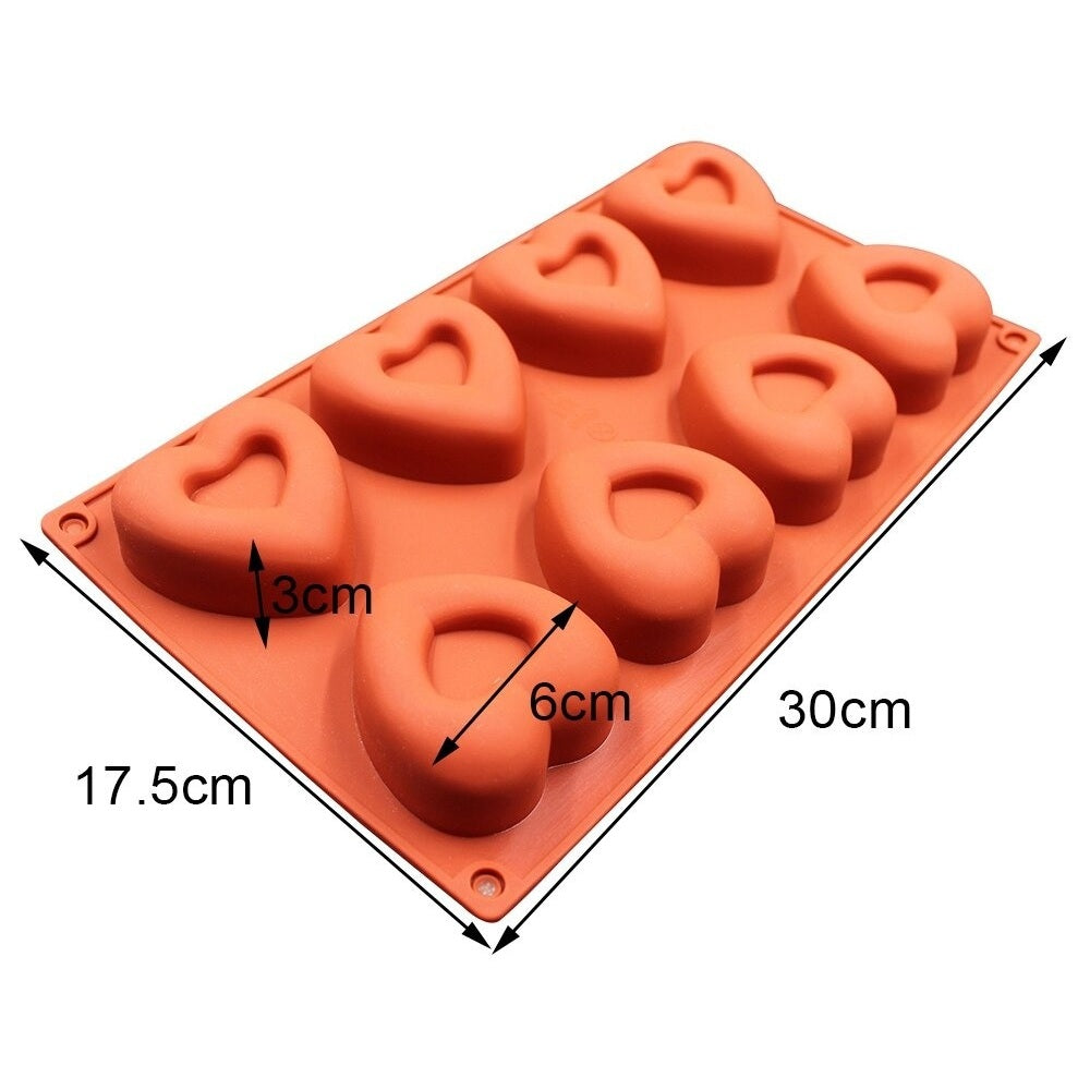 Heart Shape Silicone Soap & Baking Mold 8 Cavity