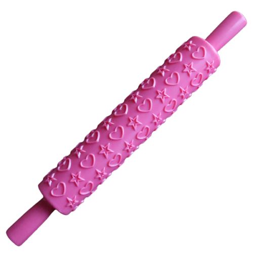 Heart & Star Design Rolling Pin Plastic